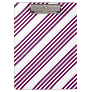 Plum and white five stripe pattern clipboard
