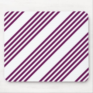 Plum and white five stripe pattern mouse mat