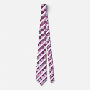 Plum and white five stripe pattern tie