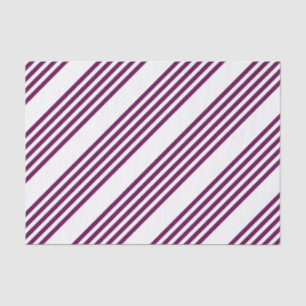 Plum and white five stripe pattern tissue paper
