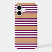 Plum and white five stripes pattern with tan