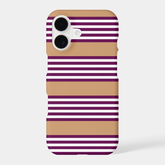 Plum and white five stripes pattern with tan (Back)