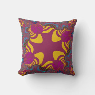 Plum and Yellow Cross Cushion