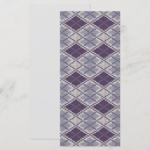 PLUM ARGYLE KNIT 4x9 Flat Card / Vertical