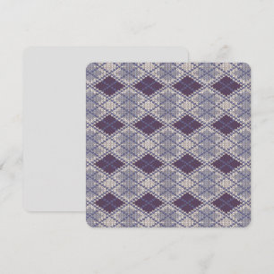 PLUM ARGYLE KNIT 5.25" Square Flat Card