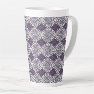 PLUM ARGYLE KNIT Tall Latte Mug