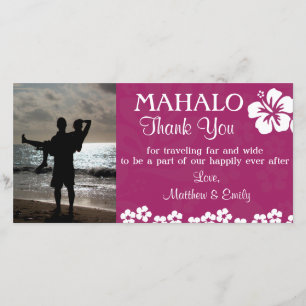 Plum Beach Flowers Thank You Photo Card