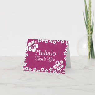 Plum Beach Flowers Wedding Thank You Cards
