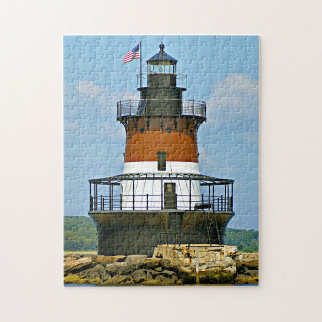 Plum Beach Lighthouse, Rhode Island Jigsaw Puzzle (Vertical)