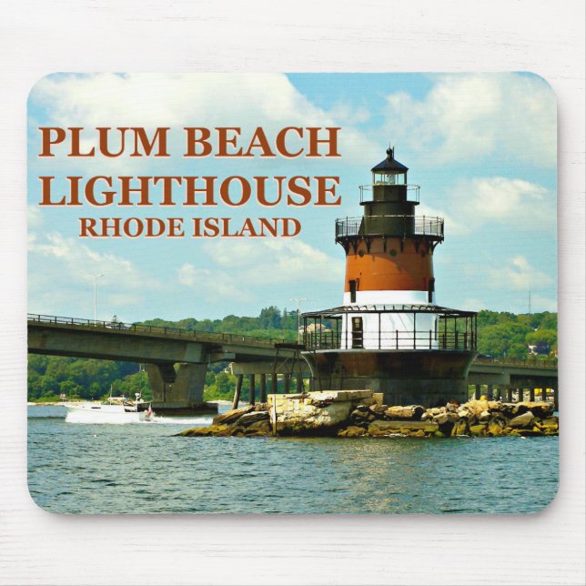 Plum Beach Lighthouse, Rhode Island Mousepad (Front)