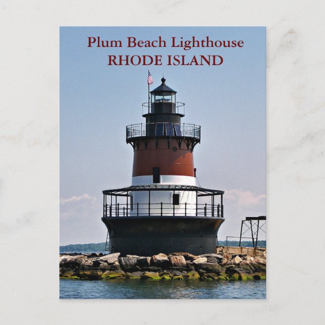 Plum Beach Lighthouse, Rhode Island Postcard (Front)