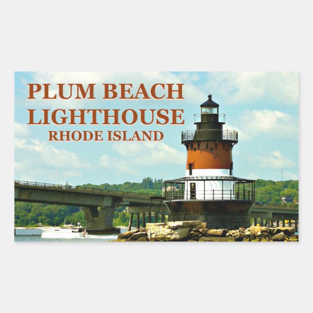 Plum Beach Lighthouse, Rhode Island Stickers (Front)