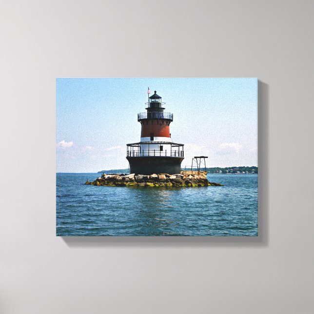 Plum Beach Lighthouse, Rhode Island Wrapped Canvas (Front)
