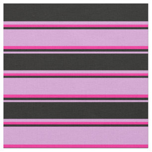 Plum, Black, and Deep Pink Striped Pattern Fabric