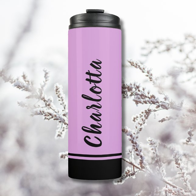 Plum Black Elegant Minimal Customised Thermal Tumbler (Creator Uploaded)