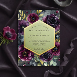Plum Bloom Romance Wedding Invitation