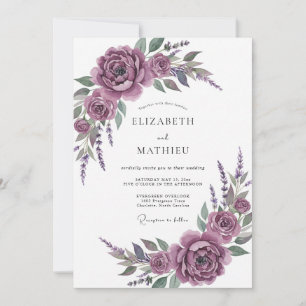 Plum Blossom Artistry Wedding Invitation