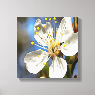 Plum Blossom Botanical Art Canvas Print