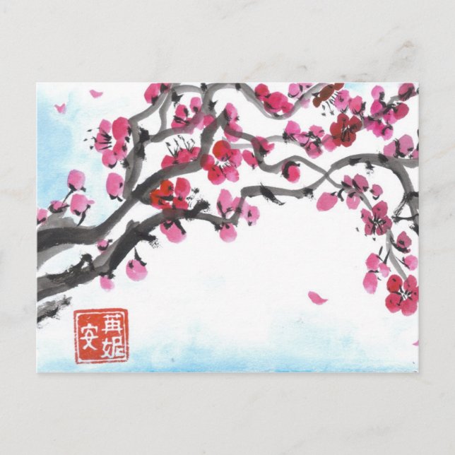 Plum Blossom Branch in Winter Postcard (Front)