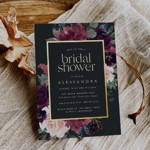 Plum Blossom Bridal Shower Invitation