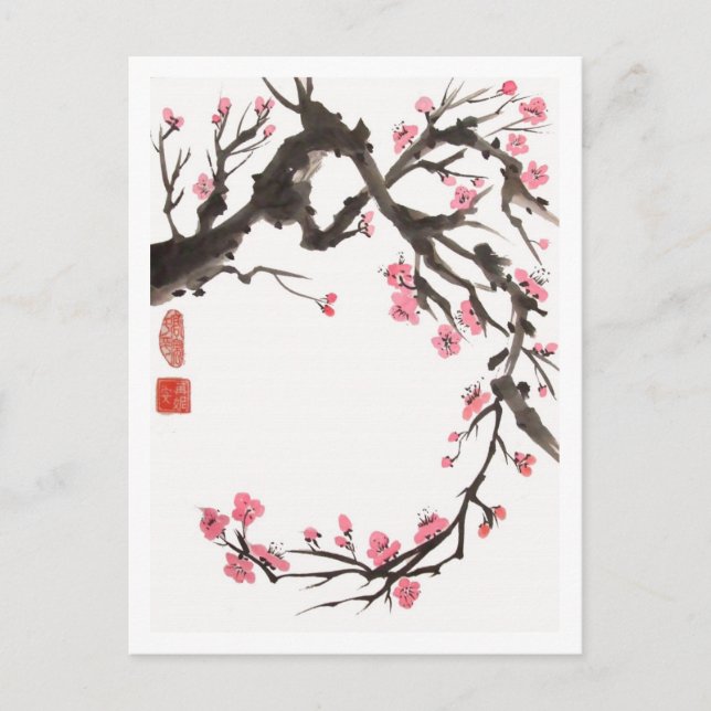 Plum Blossom Curve Postcard (Front)