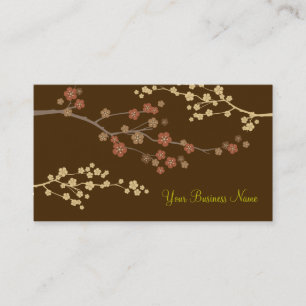 Plum Blossom Custom Business Card Brown