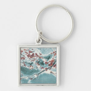 Plum Blossom in Snow Key Ring