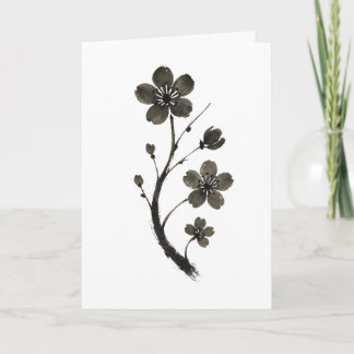 Plum Blossom Line Art – Botanical Card