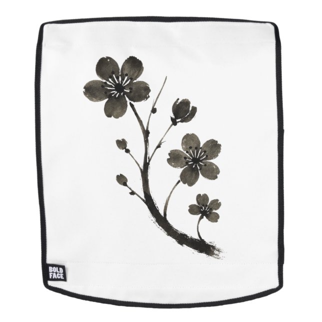 Plum Blossom Line Art – Botanical Design on Backpack (Removable Face)