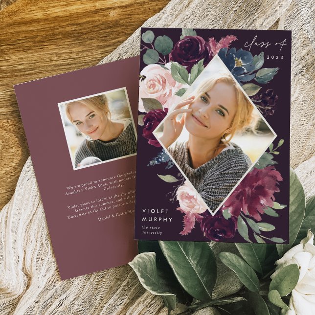 Plum Blossom | Photo Graduation Announcement (Creator Uploaded)