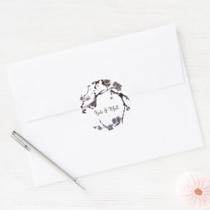 Plum blossom sumie classic round sticker