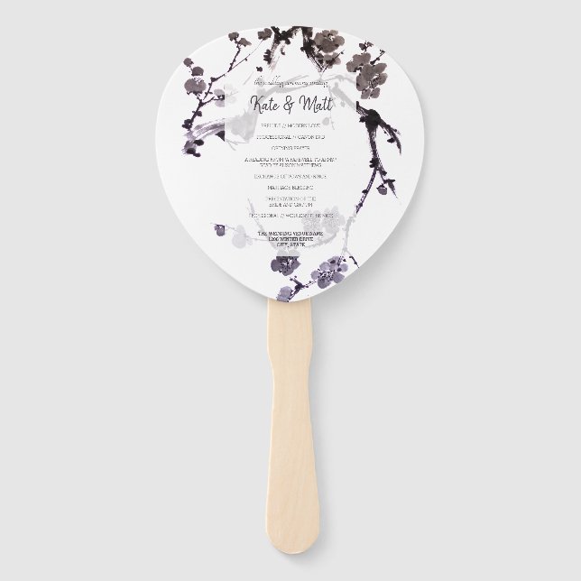 Plum blossom sumie hand fan (Front)