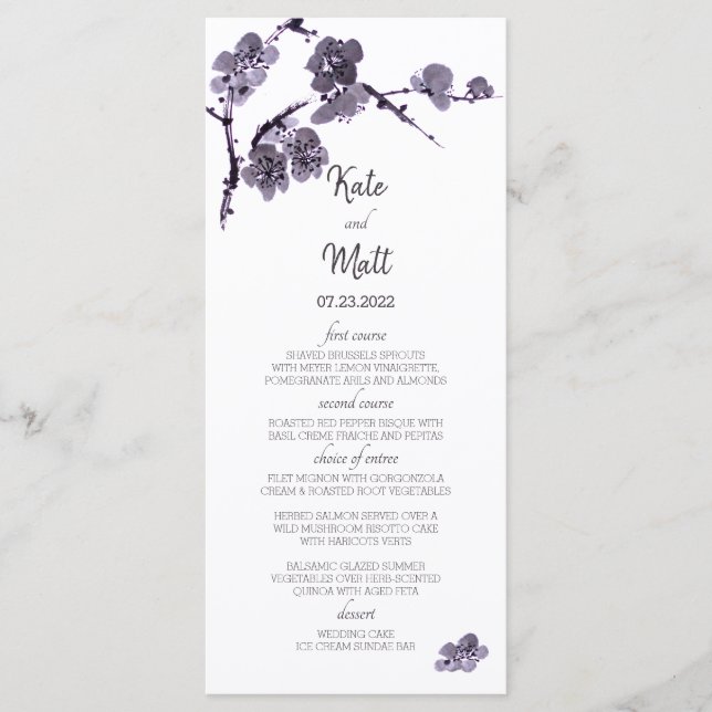 Plum blossom sumie menu (Front)