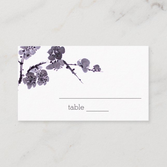 Plum blossom sumie place card (Front)