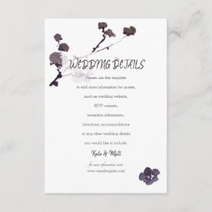 Plum blossom sumie Wedding Details Enclosure Card