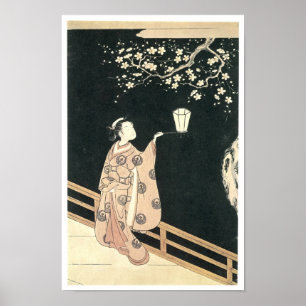 Plum Blossom Viewing, Harunobu, 1760s Poster