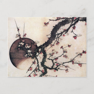 Plum Blossoms and the Moon, Hokusai Postcard