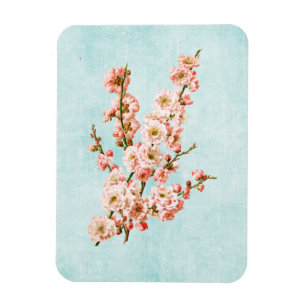 Plum Blossoms on Aged Denim Magnet