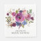 Plum Blue Floral Bridal Shower Paper Napkins