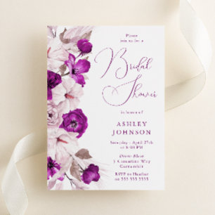 Plum & Blush Floral Bridal Shower Invitation