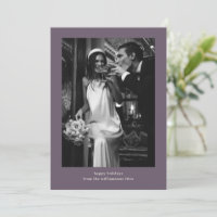 Plum Border Minimalist Elegant Photo Wedding