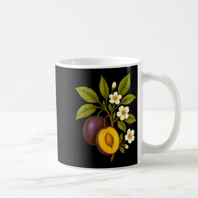 Plum Botanical Fruit Graphic Orchard Farm Nature A Coffee Mug (Right)