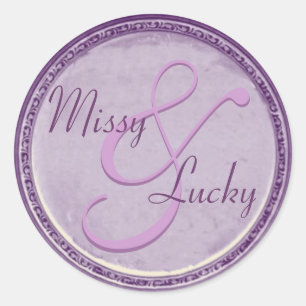 Plum Bride & Groom Sticker/Seal Classic Round Sticker