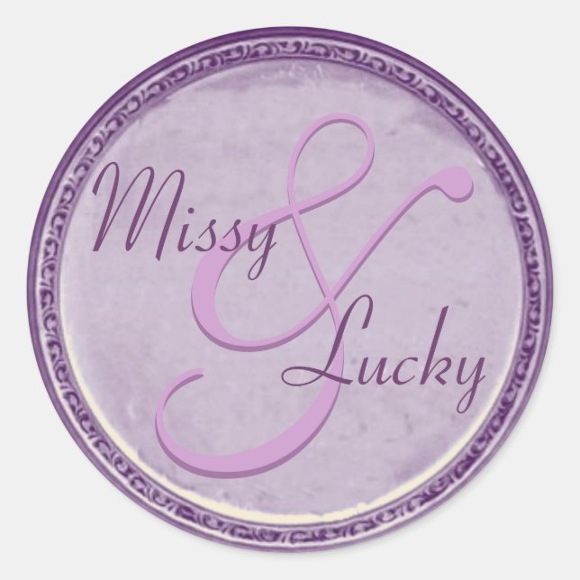Plum Bride & Groom Sticker/Seal Classic Round Sticker (Front)