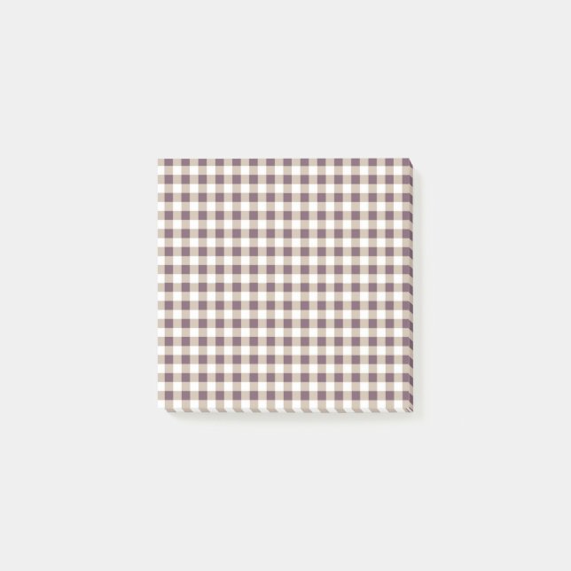 Plum Buffalo Plaid Post-it Notes for Stylish Notes (Front)