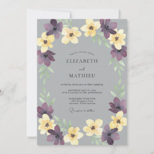 Plum Butter Petal Wedding Invitation