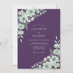 Plum Celestial Spring Wedding Invitation