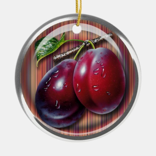 Plum Christmas Ornament Zazzle.co.uk
