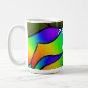 PLUM COLORED ROSE FLOWER PEACE ART COFFEE MUG