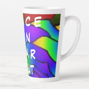 PLUM COLORED ROSE FLOWER PEACE ART LATTE MUG